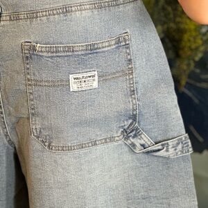 Wallflower Carpenter Shorts Light Blue Denim Size 14